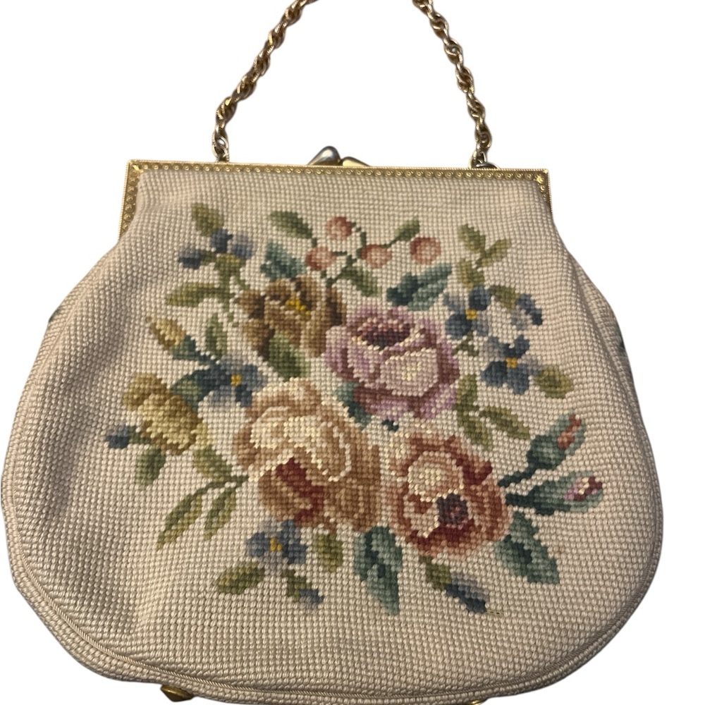 Vintage Floral Embroidered Handbag
